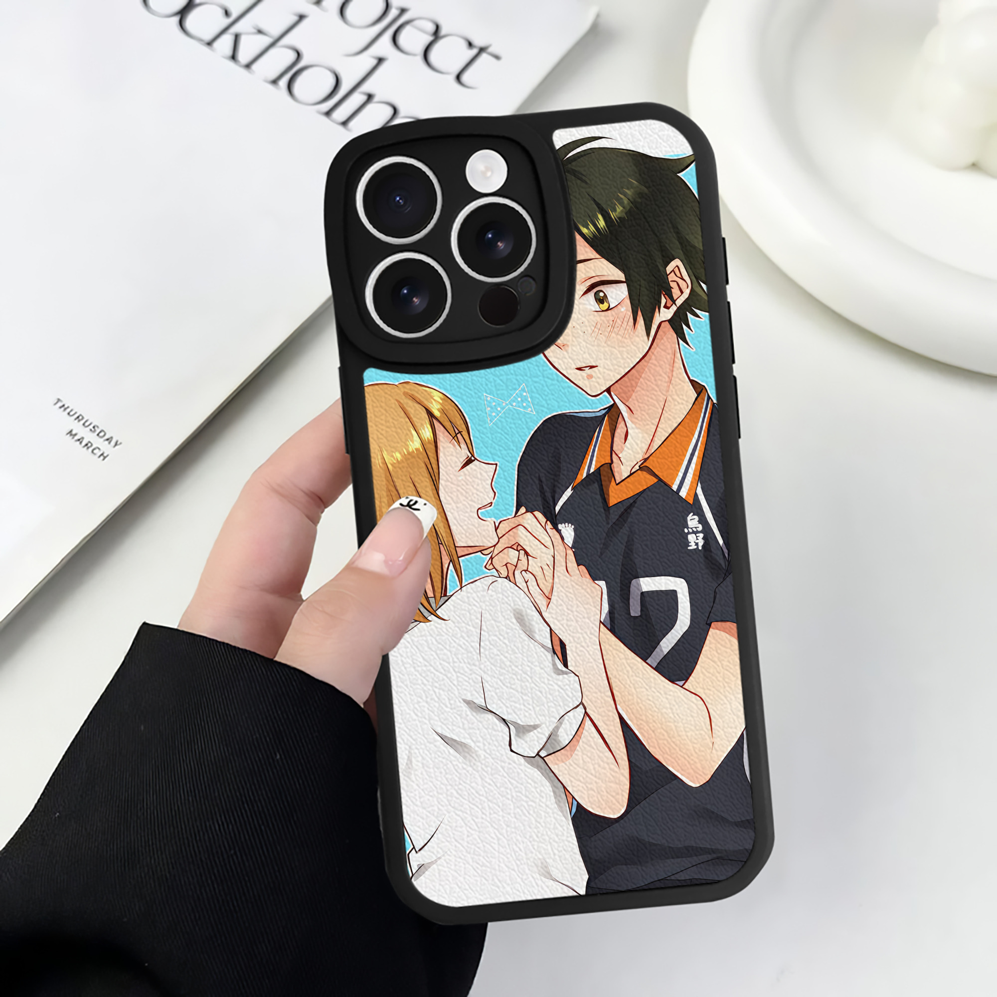 （画像用） ハイキュー!! Haikyu!! 【iPhone 16シリーズ対応】シリコンスマホケース（レザー調） 材質：シリコン
